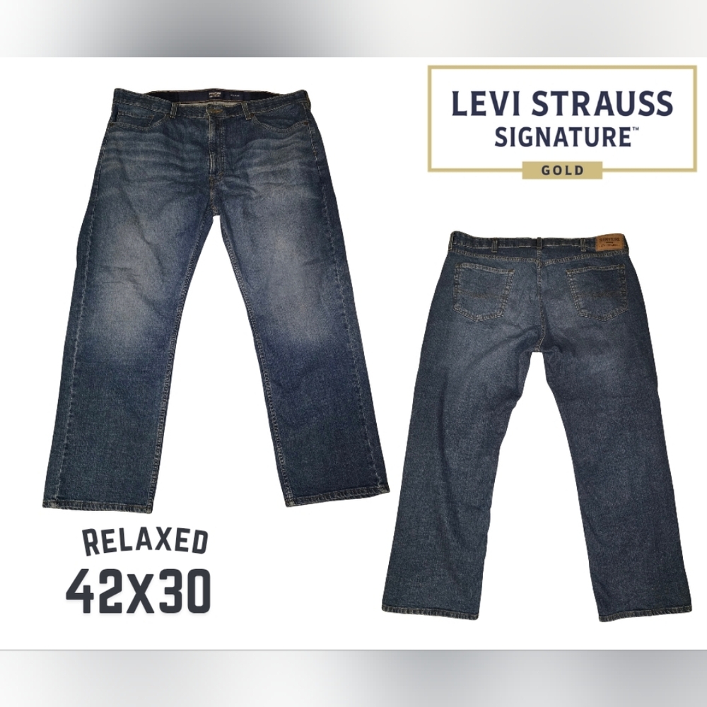 Levi's Signature Gold Men's Relaxed Fit Jeans - Dark Blue 42x30